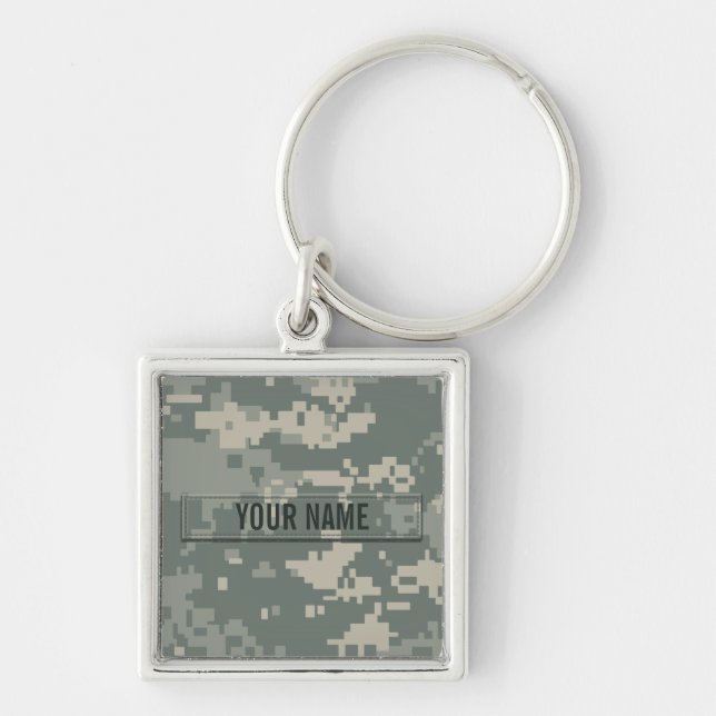 Llavero Personalizable del camuflaje del ACU del ejército (Frente)