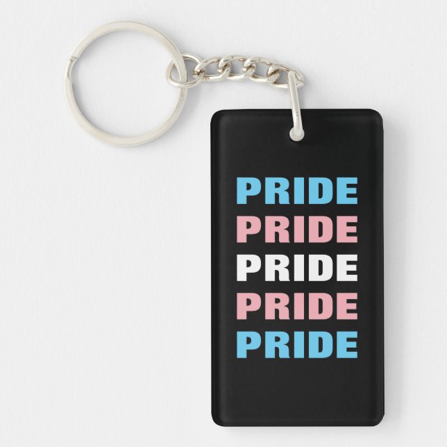 Llavero PERSONALIZABLE del orgullo transgénero LGBTQ repit (Frente)