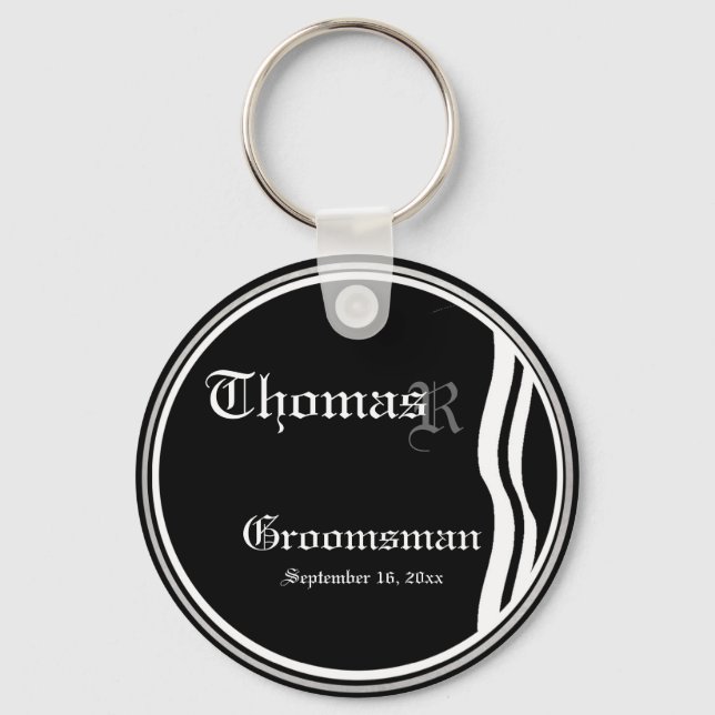 Llavero Personalizable Groomsman Keepsake Keychain (Anverso)