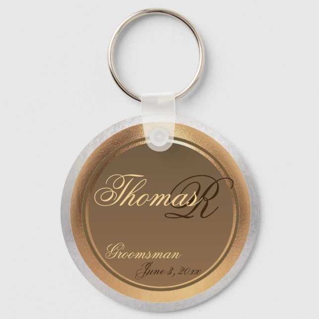 Llavero Personalizable Groomsman Keepsake Keychain (Anverso)