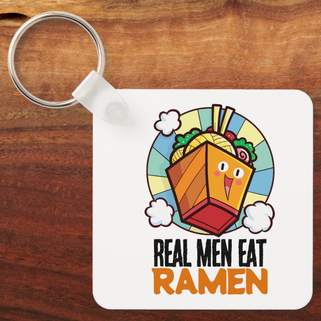 Llavero Personalizable Hombres Reales Comen Ramen (Anverso)