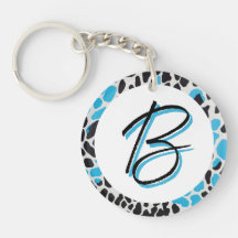 Personalizable Keychain inicial con azul y negro