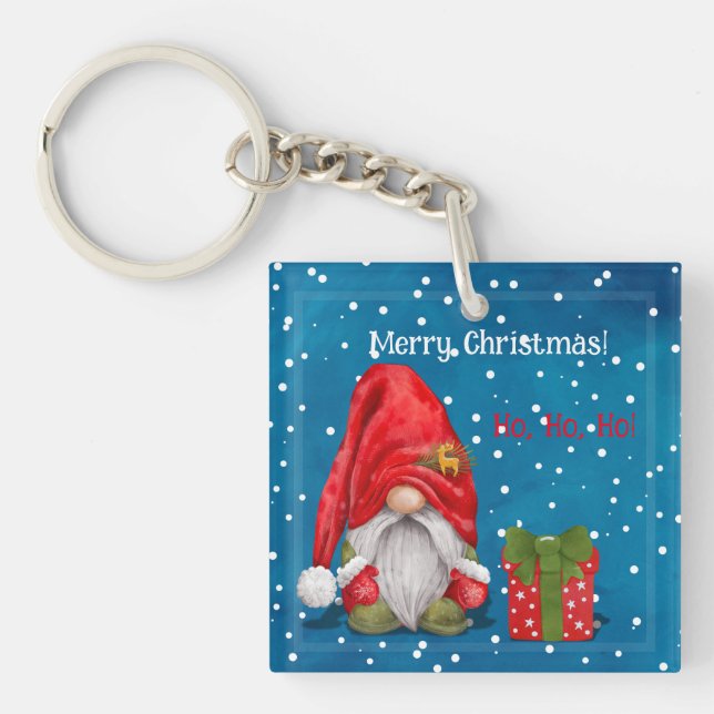 Llavero Personalizable lindo padre Navidad (Frente)