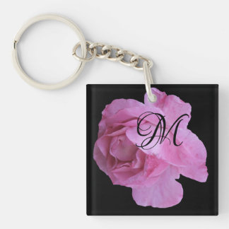Llavero Personalizable M monograma letra rosa rosada de mo