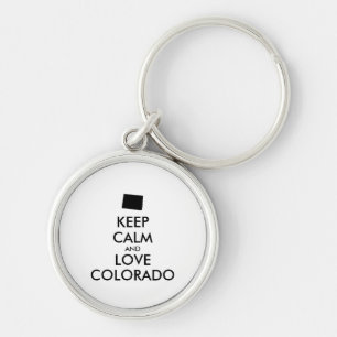 LLAVERO PERSONALIZABLE MANTENER CALMA Y AMAR A COLORADO