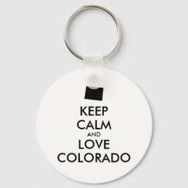 LLAVERO PERSONALIZABLE MANTENER CALMA Y AMAR A COLORADO