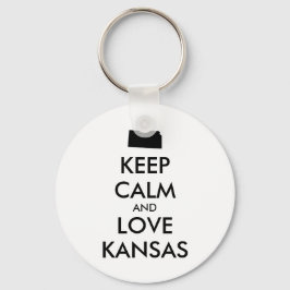 Llavero Personalizable MANTENER CALMA Y AMAR A KANSAS