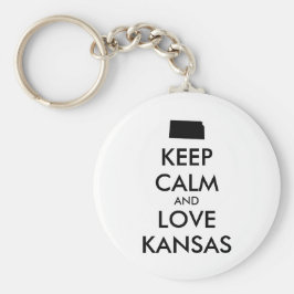 Llavero Personalizable MANTENER CALMA Y AMAR A KANSAS
