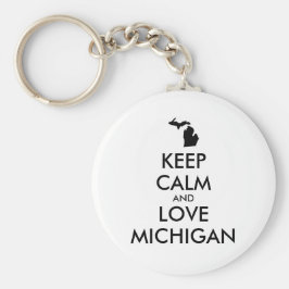 Llavero Personalizable MANTENER CALMA Y AMAR A MICHIGAN