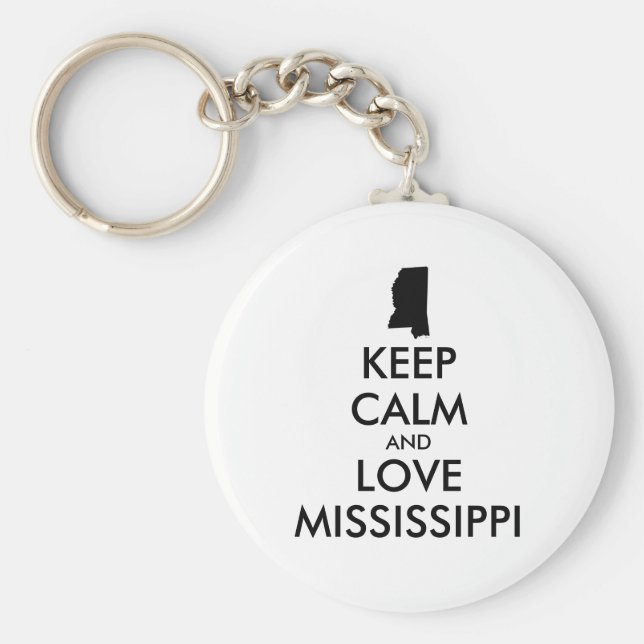Llavero Personalizable MANTENER CALMA Y AMAR A MISSISSIPPI (Frente)
