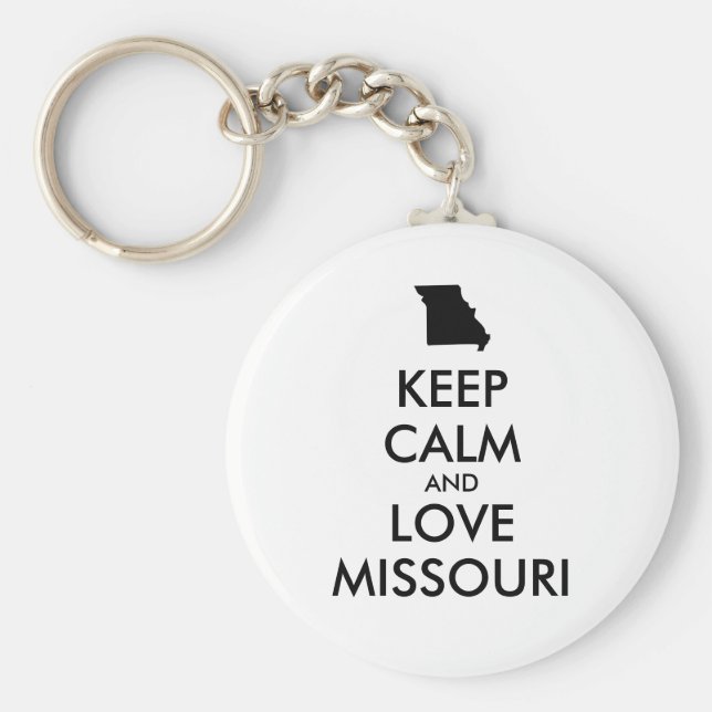 LLAVERO PERSONALIZABLE MANTENER CALMA Y AMAR A MISSOURI (Frente)