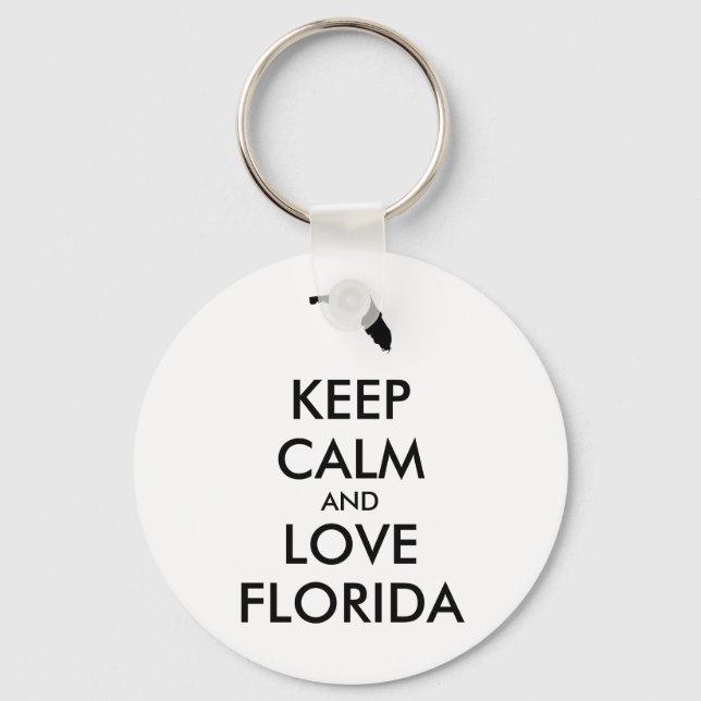 LLAVERO PERSONALIZABLE MANTENER LA CALMA Y AMAR A FLORIDA (Anverso)