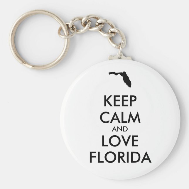 LLAVERO PERSONALIZABLE MANTENER LA CALMA Y AMAR A FLORIDA (Frente)
