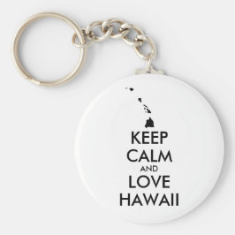 Llavero Personalizable MANTENER LA CALMA Y AMAR A HAWAII