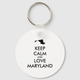 Llavero Personalizable MANTENER LA CALMA Y AMAR A MARYLAND