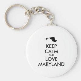 Llavero Personalizable MANTENER LA CALMA Y AMAR A MARYLAND