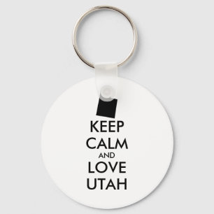 Llavero Personalizable MANTENER LA CALMA Y AMAR A UTAH