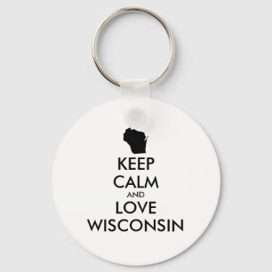 Llavero Personalizable MANTENER LA CALMA Y AMAR A WISCONSI