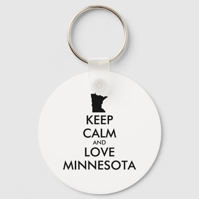 Llavero Personalizable MANTENGA CALMA Y AME A MINNESOTA (Anverso)