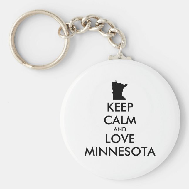 Llavero Personalizable MANTENGA CALMA Y AME A MINNESOTA (Frente)