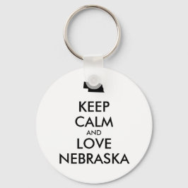 Llavero Personalizable MANTENGA LA CALMA Y AME A NEBRASKA