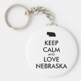 Llavero Personalizable MANTENGA LA CALMA Y AME A NEBRASKA