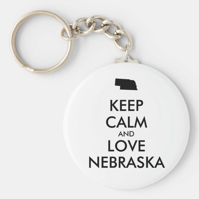 Llavero Personalizable MANTENGA LA CALMA Y AME A NEBRASKA (Frente)