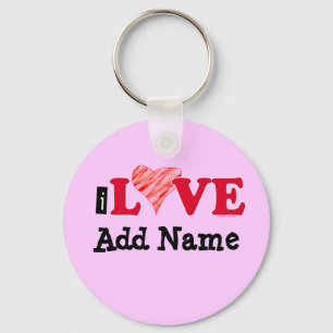 Llavero Personalizable Me encantan las camisetas en blanco