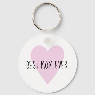 Llavero Personalizable mejor mamá del corazón rosado