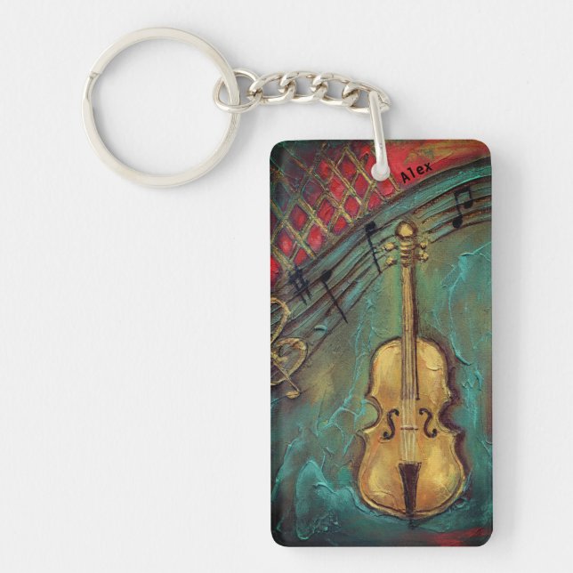 Llavero Personalizable Mello Cello, cadena keychain doble (Frente)