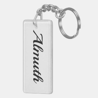Llavero personalizable nombre Almuth negro blanco