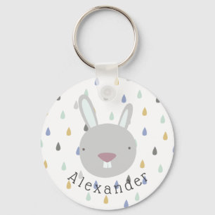 Llavero Personalizable Nombre Conejo Cute