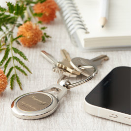 Llavero Personalizable Padre del Keychain de la Novia Oval