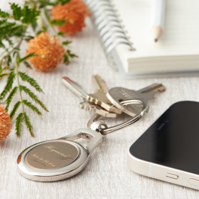 Llavero Personalizable Padre del Keychain de la Novia Oval (Lateral)