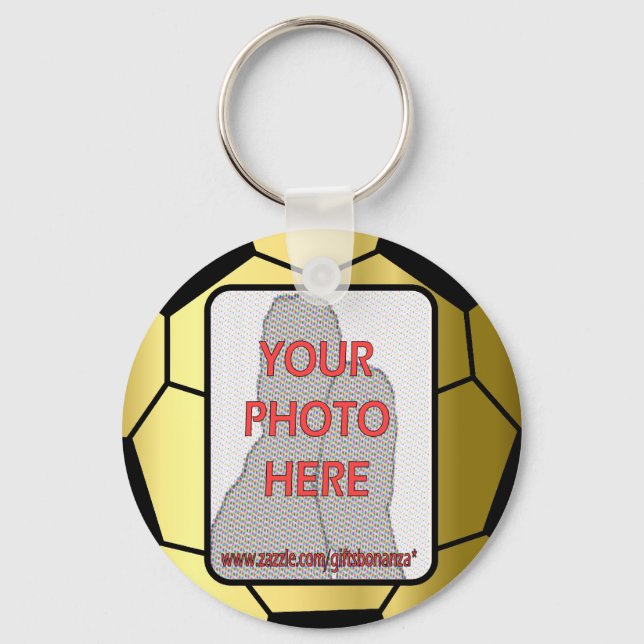 Llavero Personalizable Photo Golden Soccer Ball (Anverso)