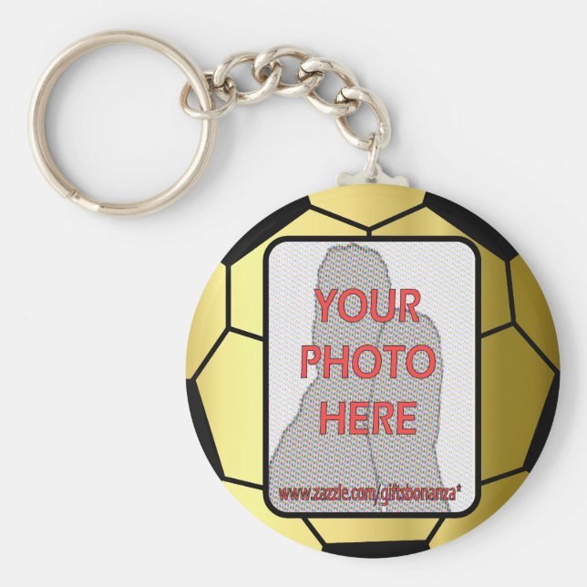 Llavero Personalizable Photo Golden Soccer Ball (Frente)