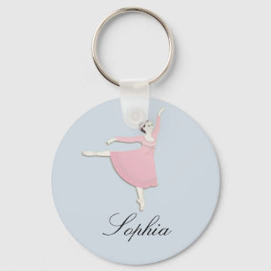 Llavero Personalizable Pink Ballerina Keychain
