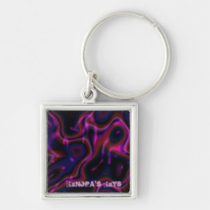 Llavero Personalizable Pink Multicolor Swirl Keychain