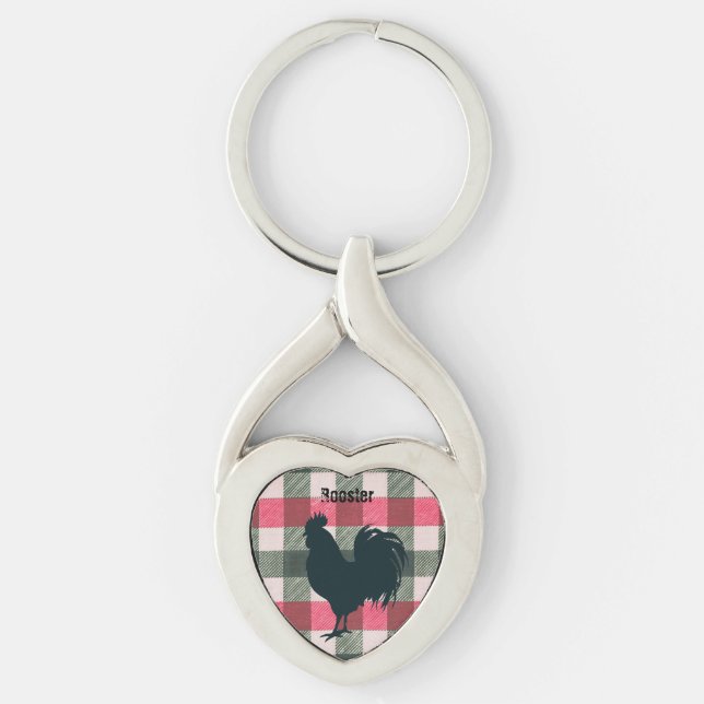 Llavero Personalizable Rooster Gingham (Anverso)