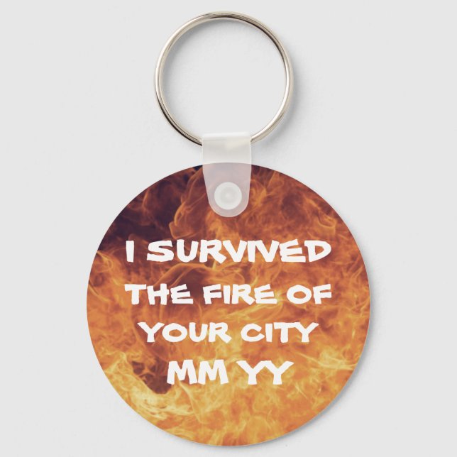Llavero Personalizable sobreviví al incendio (Anverso)