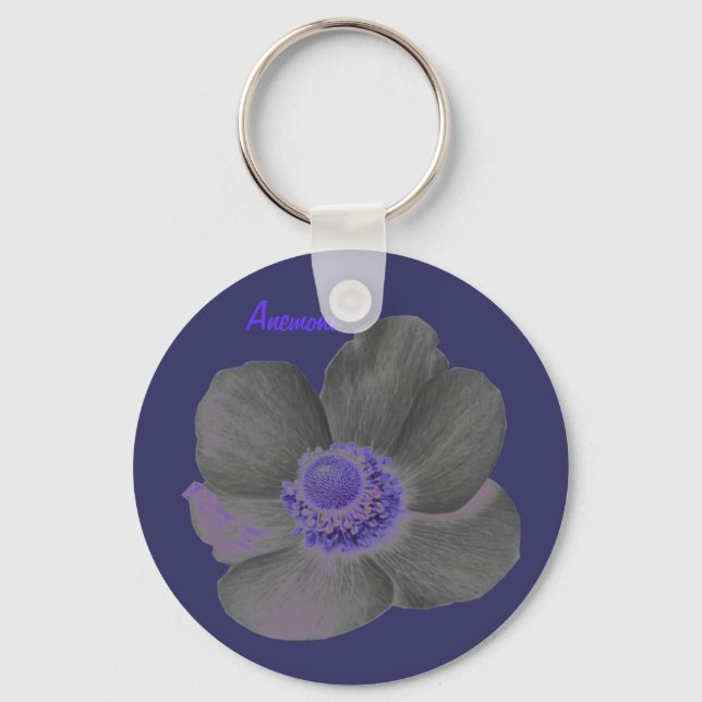 Llavero Personalizable Sueños Oscuros Anemone Flower Keych (Anverso)