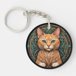 Llavero Personalización de gato de jengibre de estilo Art 