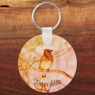 Llavero Personalización de la cosecha de invierno Waxwing 