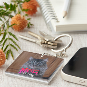 Llavero Personalización de la foto de CAT MOM Mascota Keep