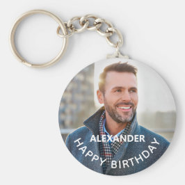 Llavero Personalización de la foto de cumpleaños feliz