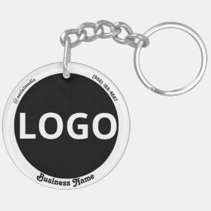 Llavero Personalización minimalista: blanco y negro