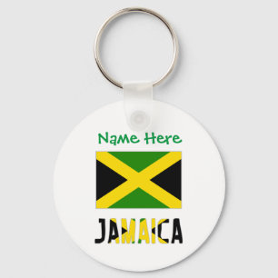 Llavero Personalización verde de Jamaica y la bandera de J