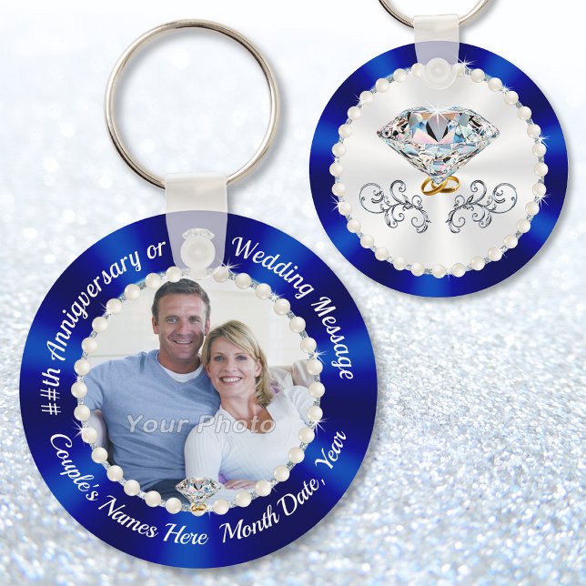 Llavero Personalizada, fiesta de aniversario a favor de lo (Photo party favors. Blue party favors. Cheap party favors for adults. Anniversary party supplies.)
