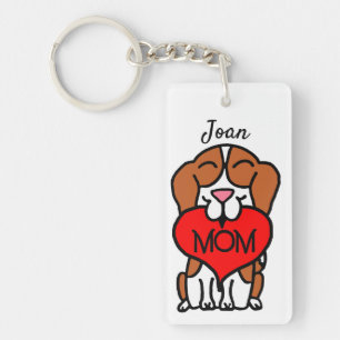 Llavero Personalizada la mamá de la Beagle de la mano