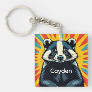 Llavero Personalizada una pequeña insignia de arte pop
